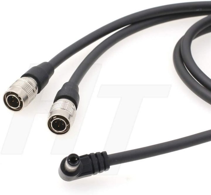 Y-Splitter Stromkabel gewinkelt DC auf 2 x Hirose 4 Pin für Soundgeräte Recorder Zaxcom QRX100 Recei