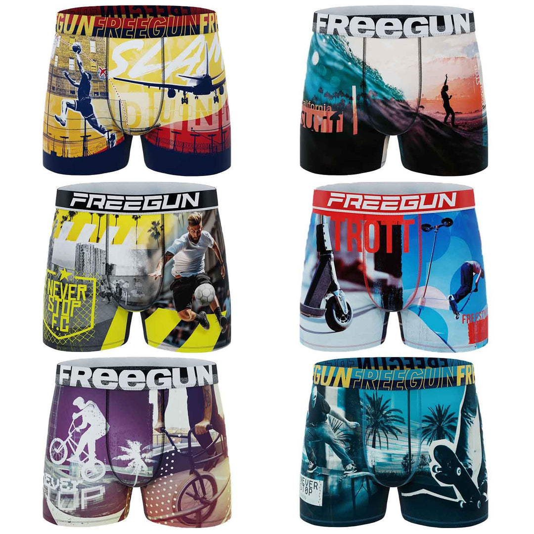 Freegun Boxershorts, Herren, 6 Stück XL Motorrad-sport-pack, XL Motorrad-sport-pack