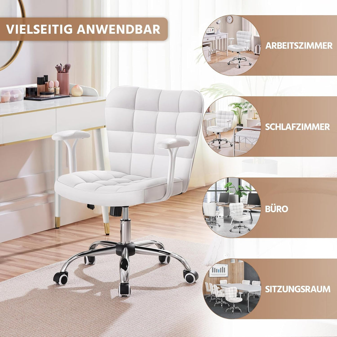 Yaheetech Bürostuhl Ergonomischer Schreibtischstuhl Bürosessel Arbeitsstuhl, Drehstuhl mit Weichen A