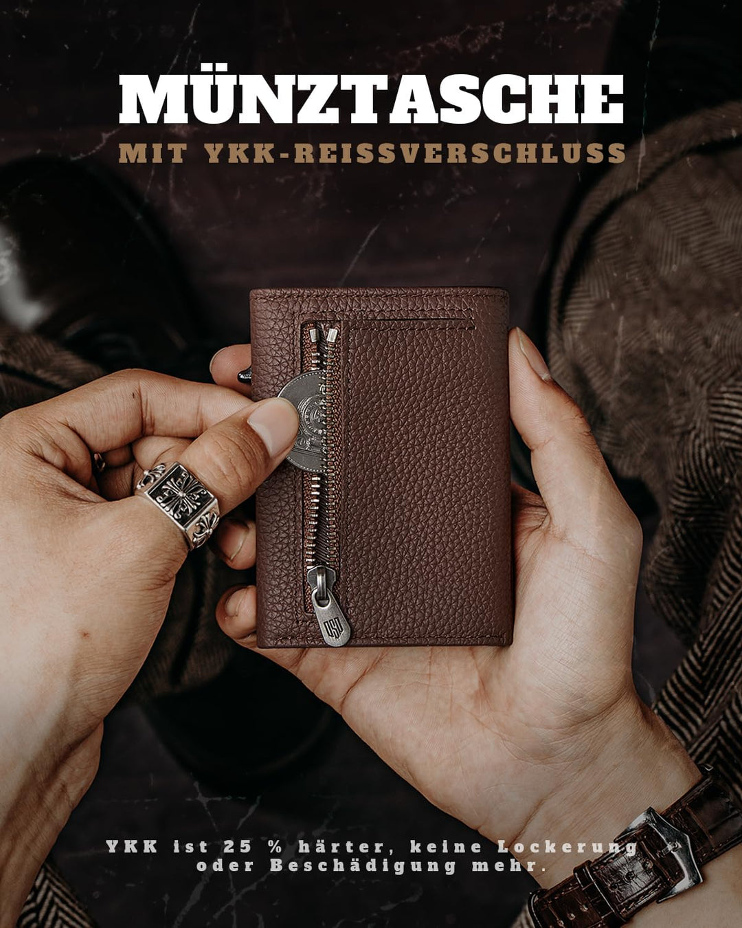 DODENSHA MagSnap Pebble Geldbörse Damen & Herren I Slim Wallet mit Münzfach I Kreditkartenetui Geldb