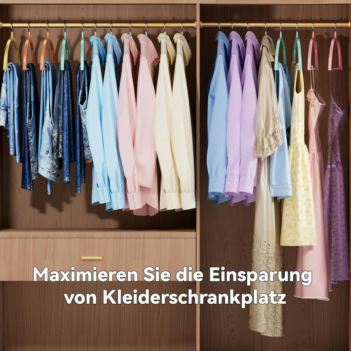 MOPUP Kleiderbügel, 28er-Pack, Pulloverbügel ohne Schulterwulst, 42 cm breite, robuste Kleiderbügel