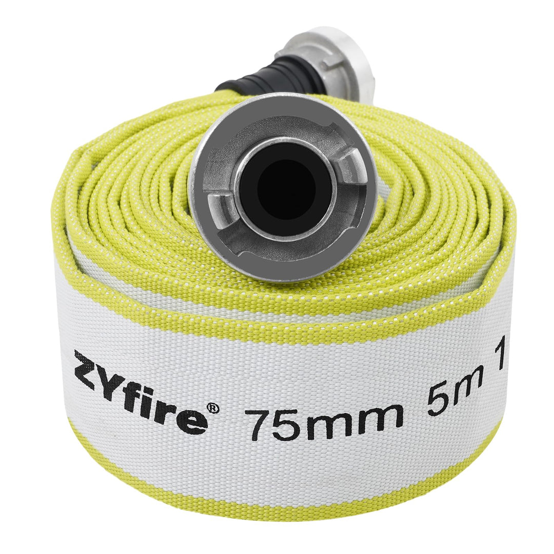 ZYfire Feuerwehrschlauch 75mm x 5m | 3 Zoll Feuerschlauch mit B-Storz Kupplung | flexibler Wassersch