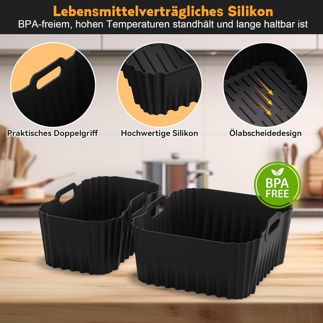 Heissluftfritteuse Zubehör für Tefal Dual Easy Fry XXL 11L(6,5L/4,5L), Silikonform Airfryer Zubehör