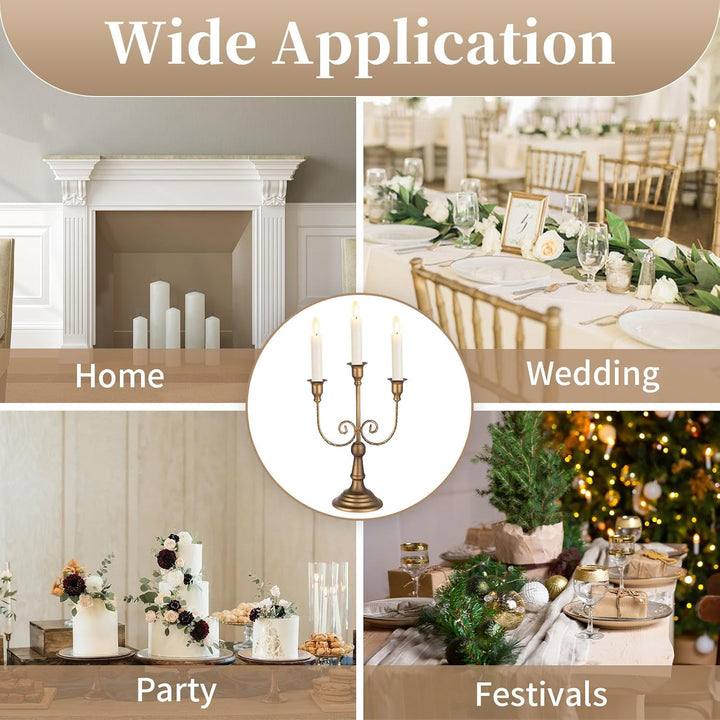 Sziqiqi Kerzenständer Kerzenhalter 3 Armig - 29.5cm Vintage Kerzenständer Dekorative Kerzenleuchter