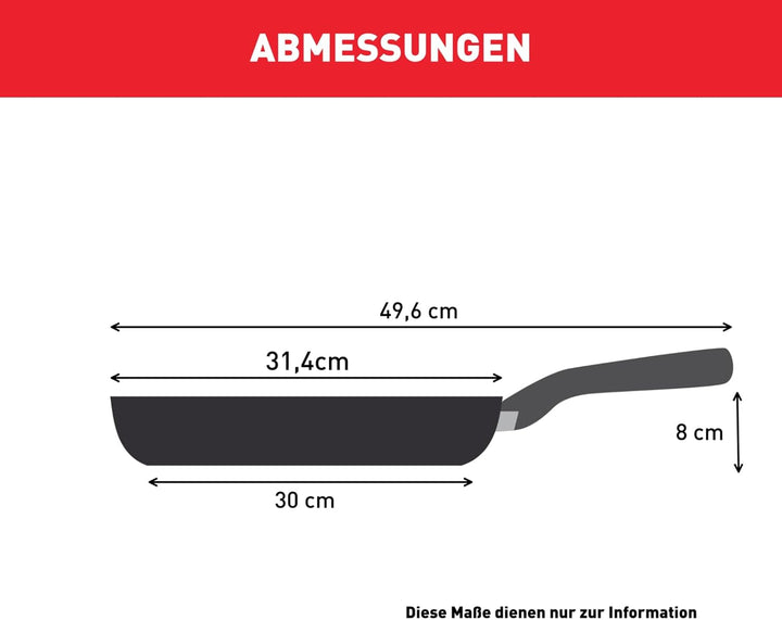 Tefal Infinite Pfanne Induktion 30 cm, Bratpfanne mit Antihaftversiegelung, Thermo-Signal bei ideale
