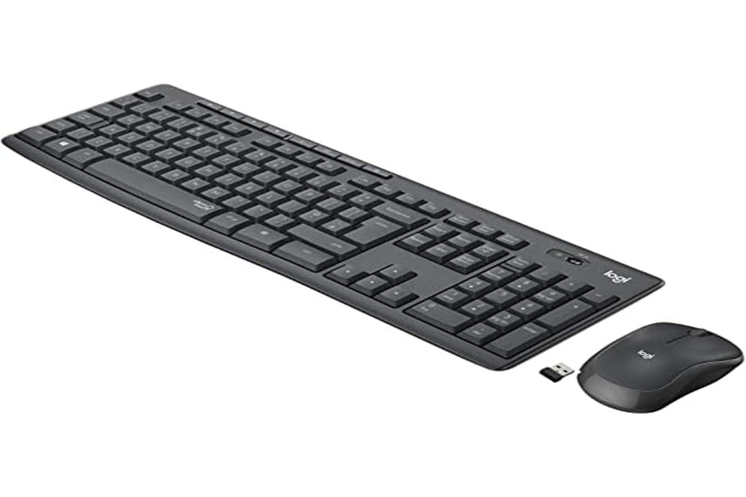 Logitech MK295 kabelloses Tastatur-Maus-Set mit SilentTouch-Technologie, Shortcut-Tasten, optischer