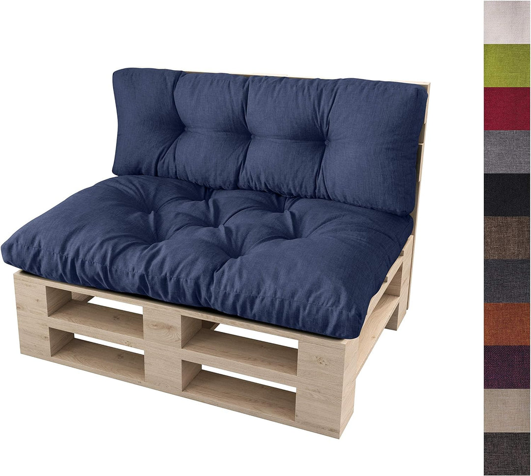 sunnypillow Palettenkissen Auflage Set für Europaletten Indoor und Outdoor Palettenpolster Palettens