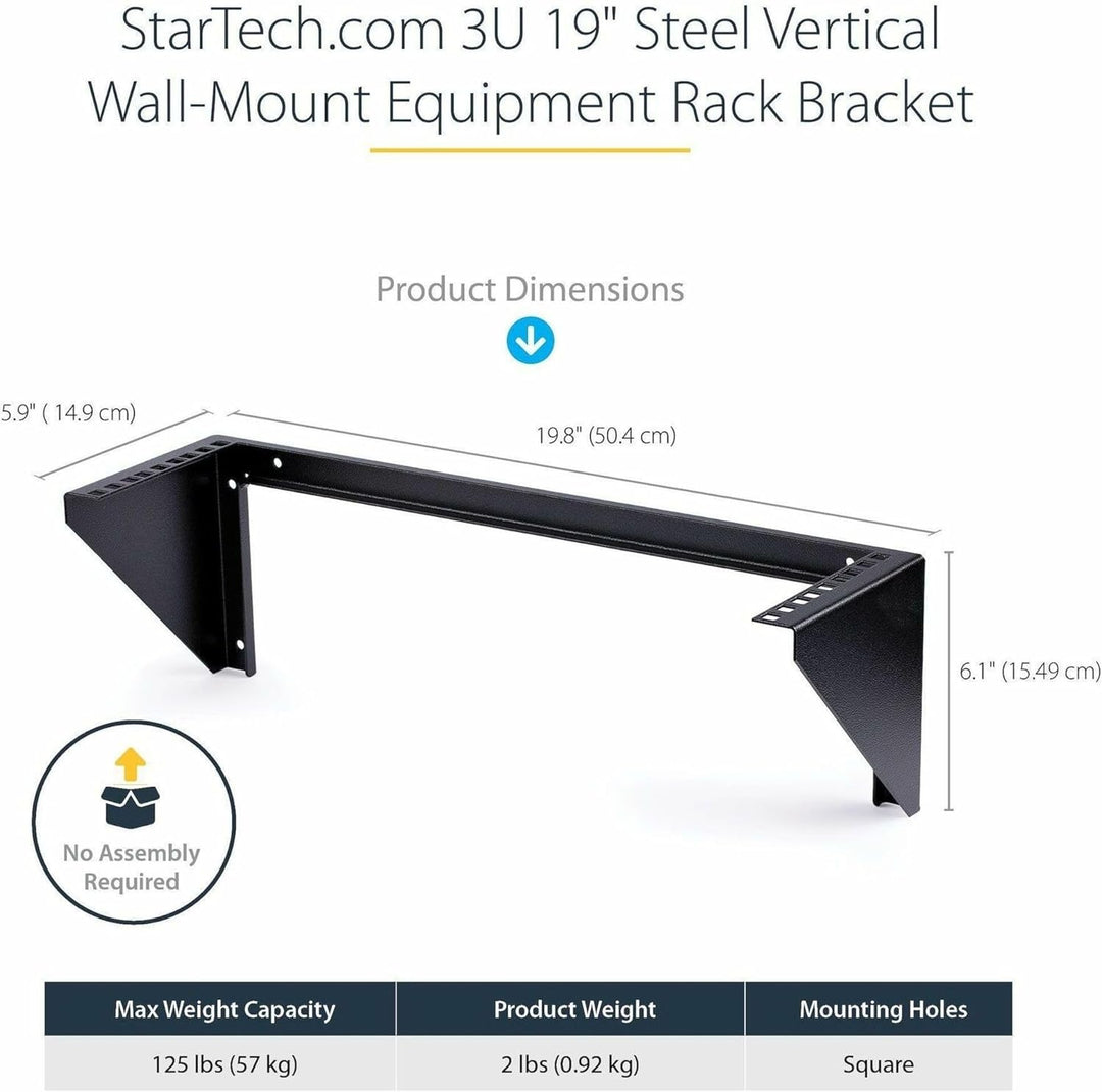 StarTech.com 3HE Wandmontage Halterung für Patch Panele - 19 Zoll - Stahl - Vertikale Montagehalteru