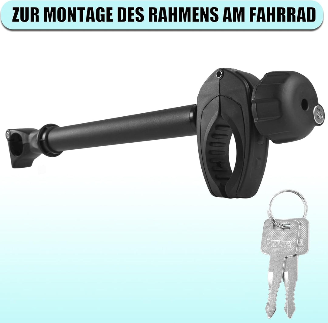 Schwarz Rahmenhalter Lang 45 cm, Abschliessbar Ahrradrahmenhalter, für U-Bügelrohr: Ø 2,5-3,0 cm, Un
