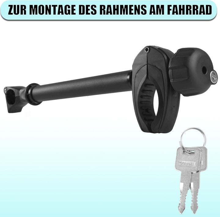 Schwarz Rahmenhalter Lang 45 cm, Abschliessbar Ahrradrahmenhalter, für U-Bügelrohr: Ø 2,5-3,0 cm, Un