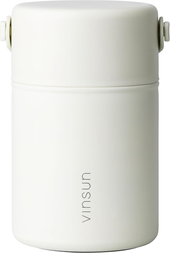 VINSUN Thermobehälter für Essen 800ml mit Löffel - Edelstahl, auslaufsicher, breite Öffnung - doppel