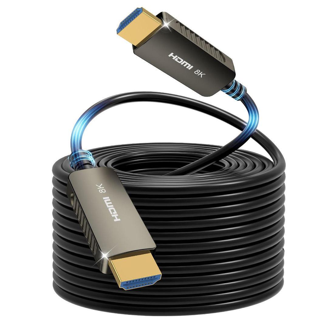 SOEYBAE 8K Optic HDMI Kabel 15m, HDMI 2.1 Glasfaserkabel 48Gbps 8K@60Hz 4K@120Hz 3D-Unterstützung HD