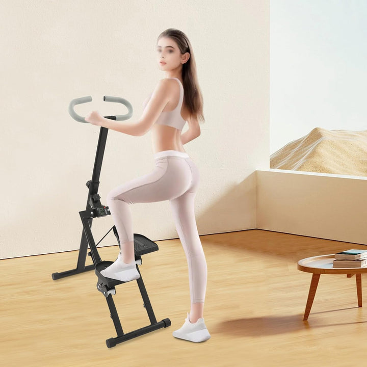 Stepper für Zuhause, Klappbarer Mini-Treppenstepper mit 3-Fach Neigungsverstellbaren Pedalen, Höhenv