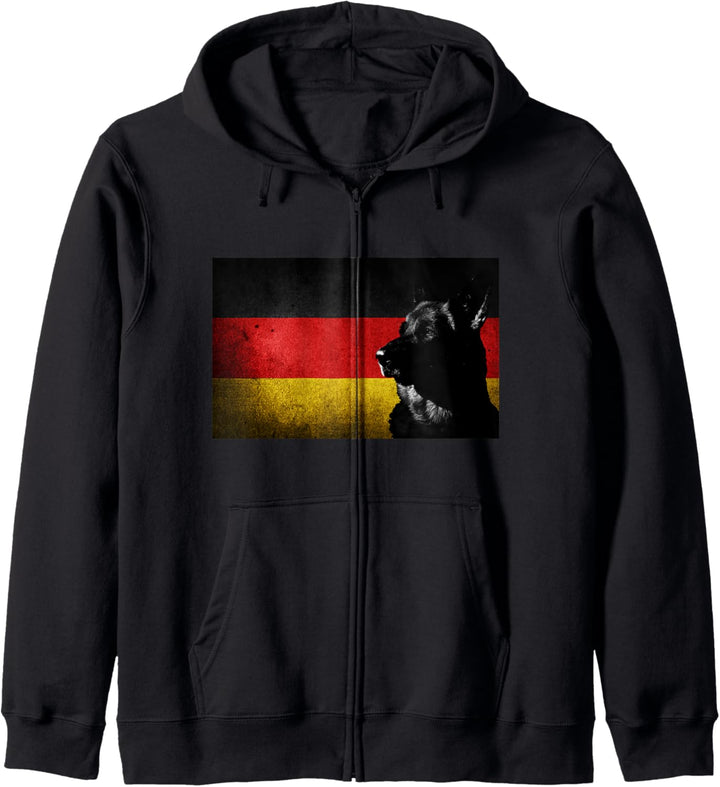Deutscher Schäferhund Flagge Schwarzer schäferhund Kapuzenjacke