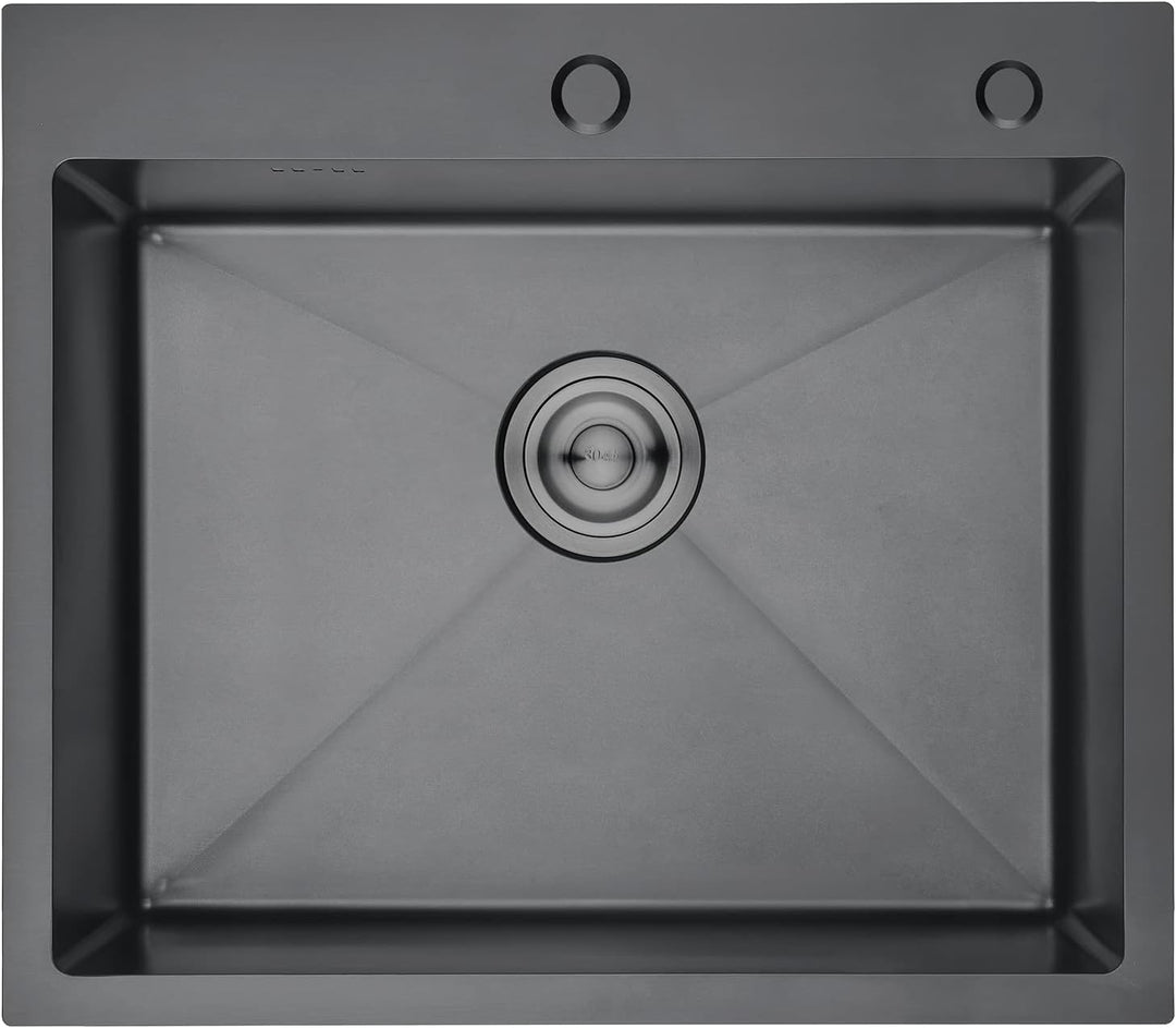 Ibergrif Spüle Küchenspülen für den Unterbau, 55-45cm Unterbaubecken, Spülbecken Edelstahl Seidengla