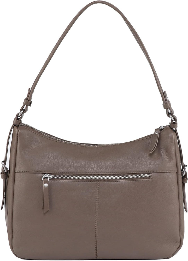 BACCINI Schultertasche ROSA aus Nappa-Leder I Handtasche für Damen I Umhängetasche handgefertigt Tau