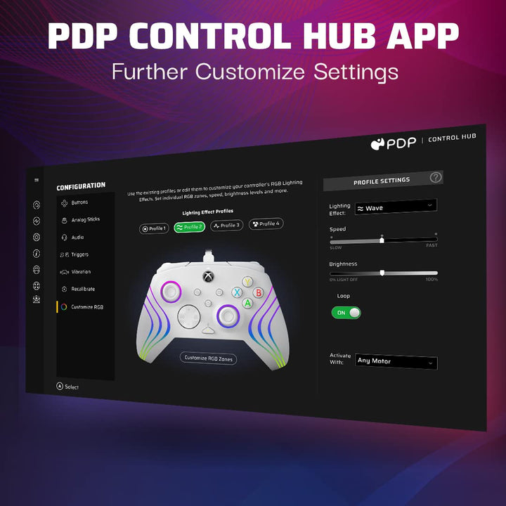 PDP AFTERGLOW XBX WAVE WIRED Controller weiss for Xbox Series X|S, Xbox One, Officially Licensed, We