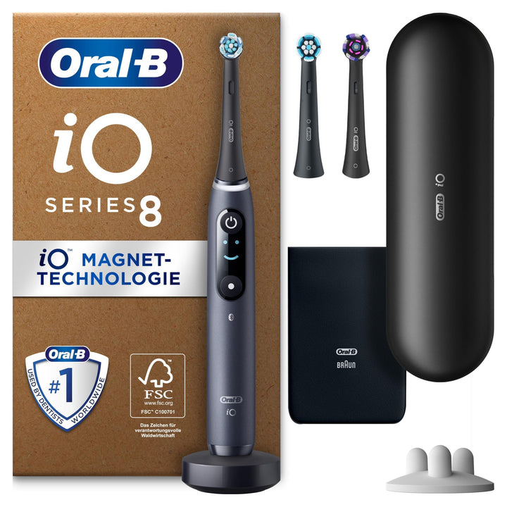 Oral-B iO Series 8 Plus Edition Elektrische Zahnbürste/Electric Toothbrush, PLUS 3 Aufsteckbürsten i