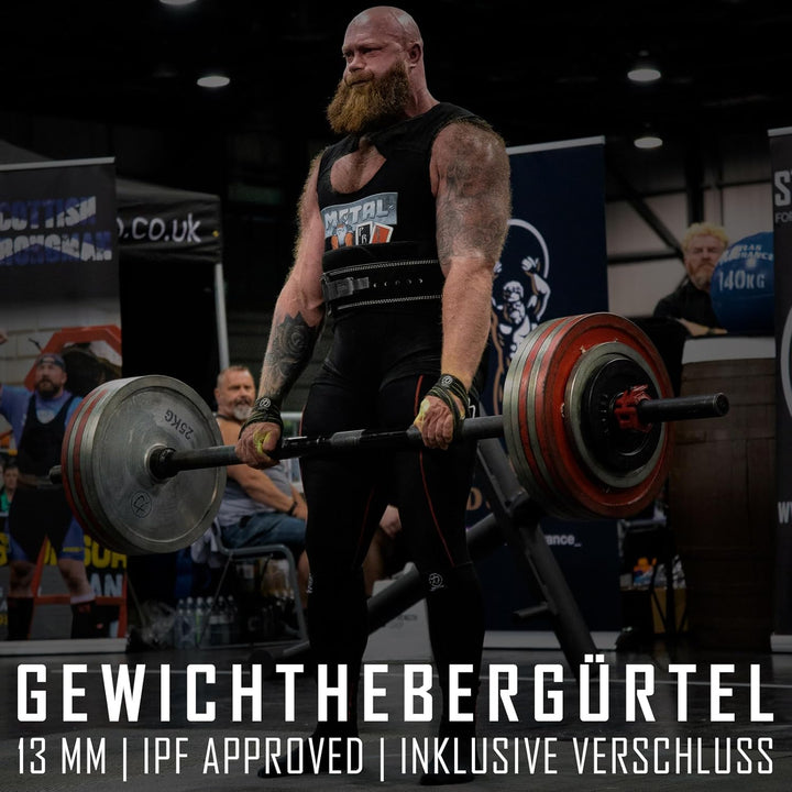 Strength Shop 13mm Lever Belt Gewichthebergürtel + Hebelschnalle, IPF-Zertifiziert für Wettkampf & C
