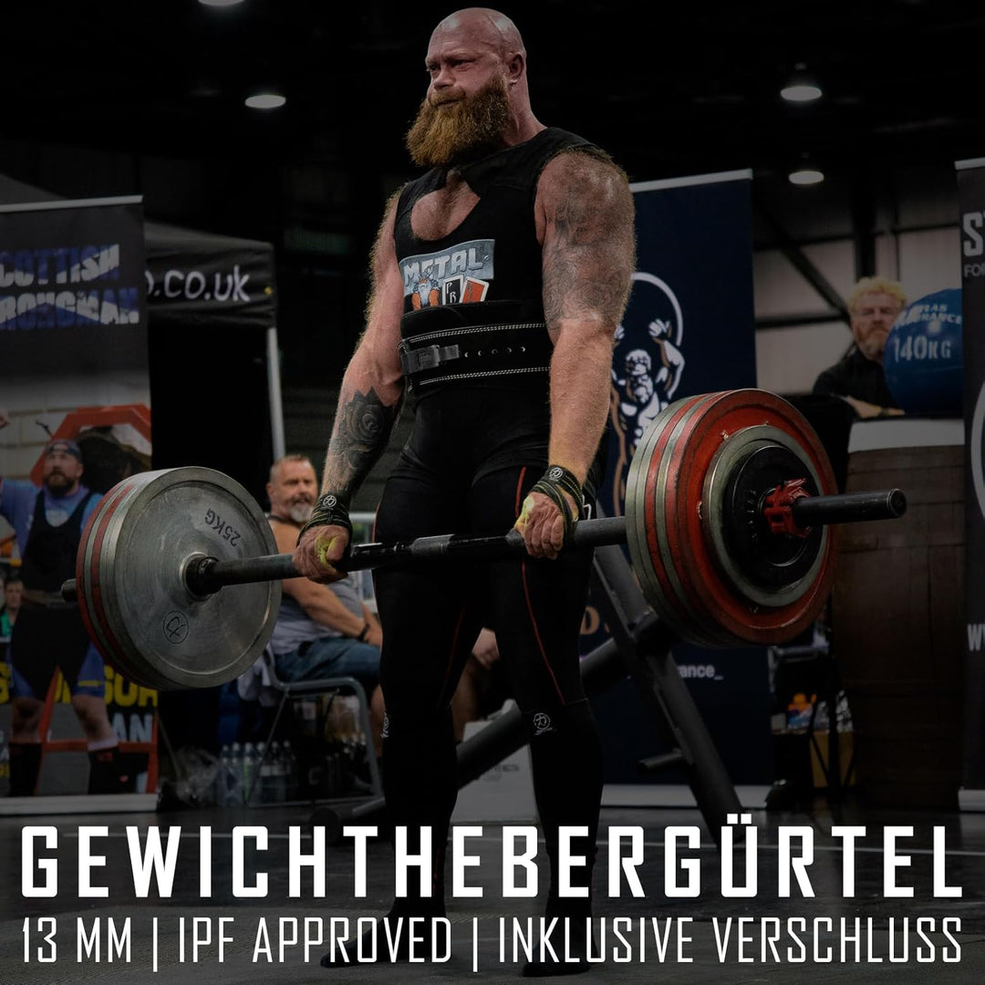 Strength Shop 13mm Lever Belt Gewichthebergürtel + Hebelschnalle, IPF-Zertifiziert für Wettkampf & C