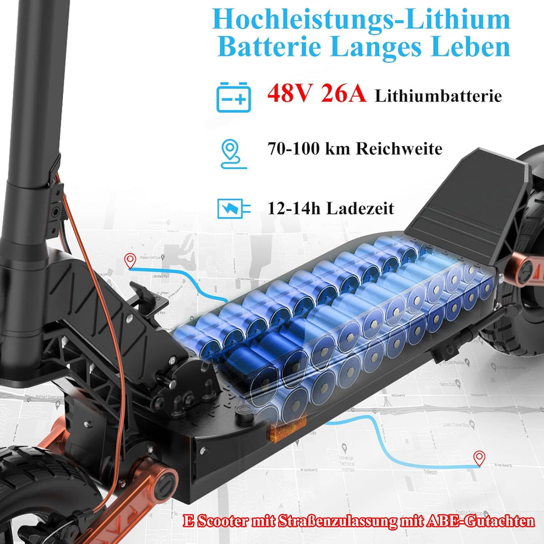 JOYOR E Scooter S Serie, Elektroroller, Fährt 40-90 Km, 48/60V 13/18/26Ah, Mit Doppelter Stossdämpfu