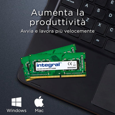 Integral 32GO Kit (2x16GO) DDR4 RAM 2666MHz (oder 2400MHz & 2133MHz) SODIMM Laptop/Notebook PC4-2133