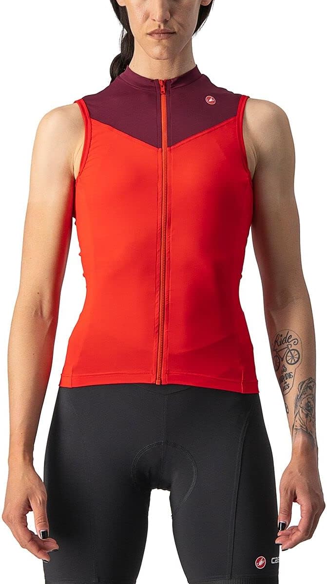 CASTELLI Damen Solaris Sleeveless Jersey T-Shirt XS Rot/Bordeaux, XS Rot/Bordeaux