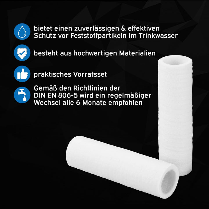 Ersatzfilterkerze Grünbeck GENO 80µm Grösse 1 ohne Schutzglocke 2er Pack 103075, inklusive kör4u Mik