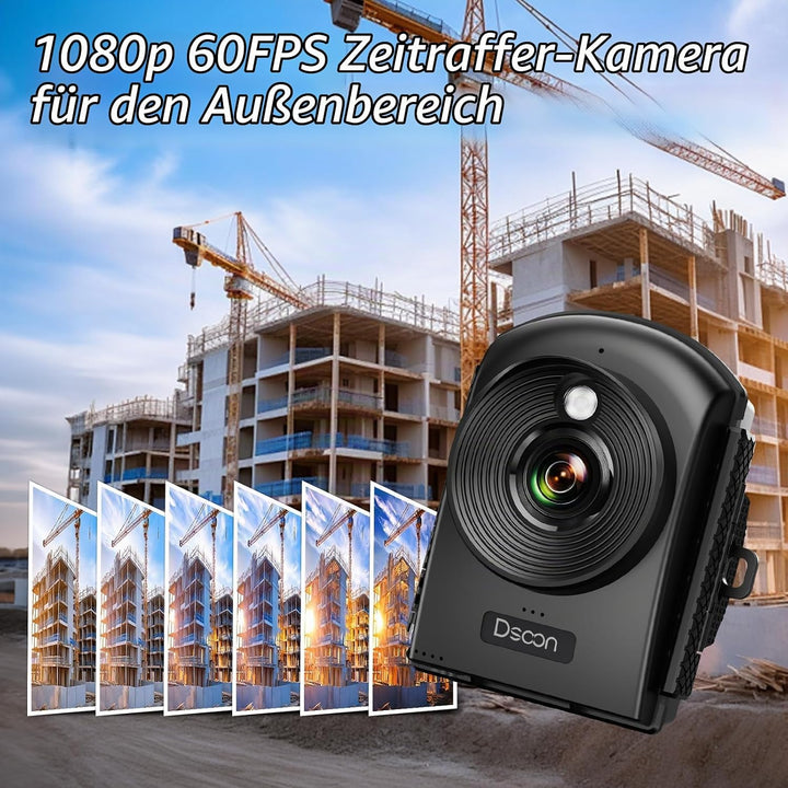 Dsoon Zeitraffer-Kamera, 1080P FHD Zeitraffer-Kamera für Aussenaufnahmen von Baustellen, 180 Tage St