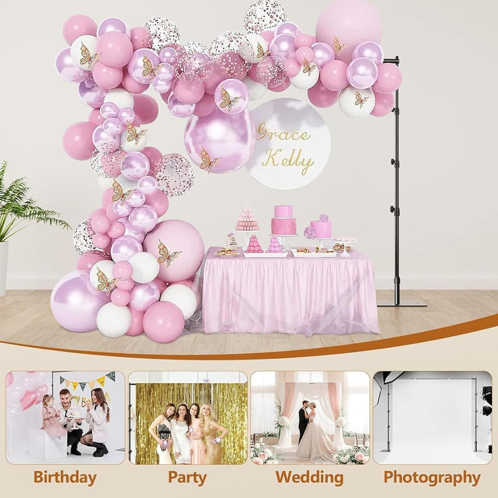EMART Foto Hintergrund Ständer mit Stahlsockel, 2,6m x 3m Verstellbarer Hintergrundsystem, Hintergru