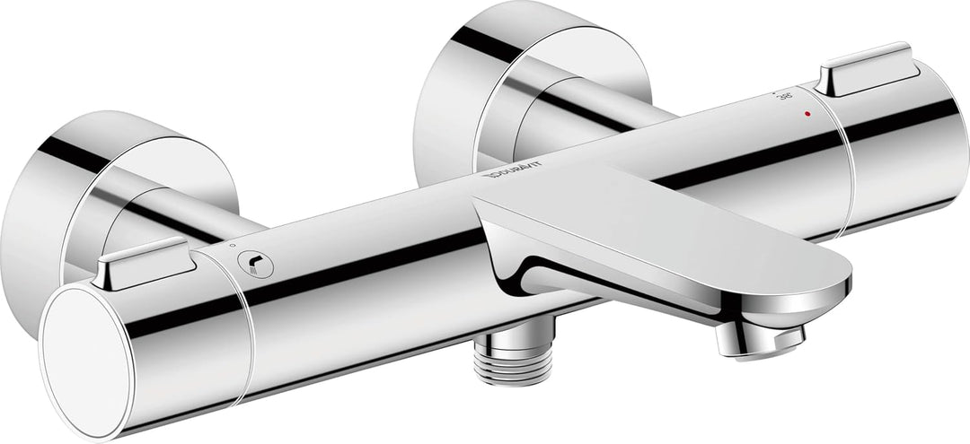 Duravit Wave Wannenarmatur Aufputz für 2 Verbraucher mit Umstellventil, Wannenthermostat mit Keramik