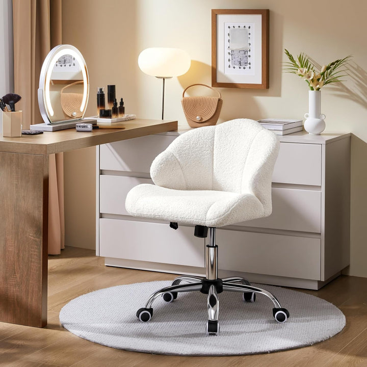 Yaheetech Homeoffice Stuhl, Schminkstuhl, Schreibtischstuhl höhenverstellbar Drehstuhl, Bürosessel i