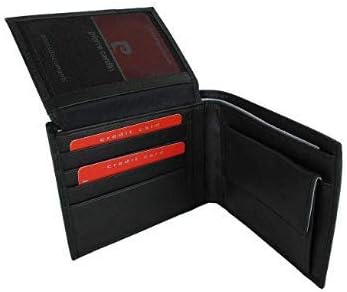 Pierre Cardin Herren Portemonnaie schwarz Leder mit Portemonnaie und Klappe