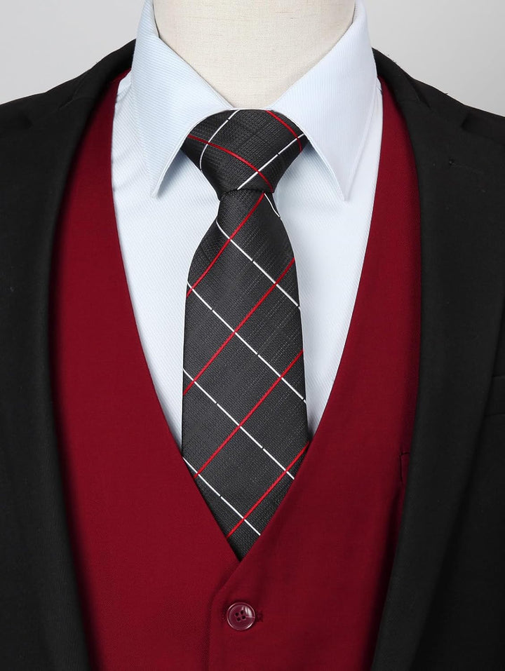 HISDERN Herren Formale Hochzeit Party Weste Baumwolle Einfarbig Weste M Burgund, M Burgund