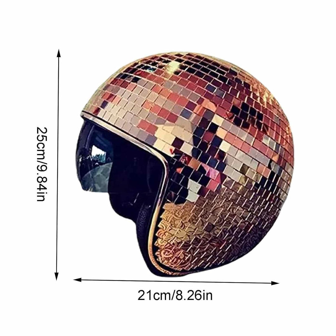 Aizuoni Discokugel-Hüte Disco-Helm, Klassische Disco-Kappe Mit Einziehbarem Sonnenschutz - DiscoKuge