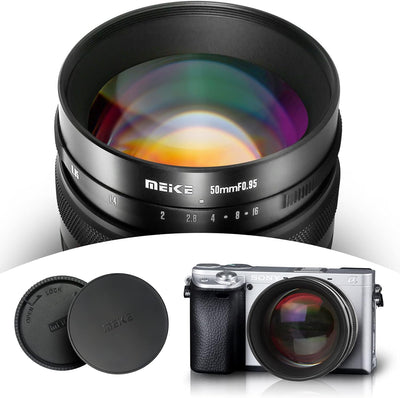 Meike 50 mm f0.95 Standard Aperture Manual Focus Fixed Lens APS-C Compatible with Sony E-Mount Mirro