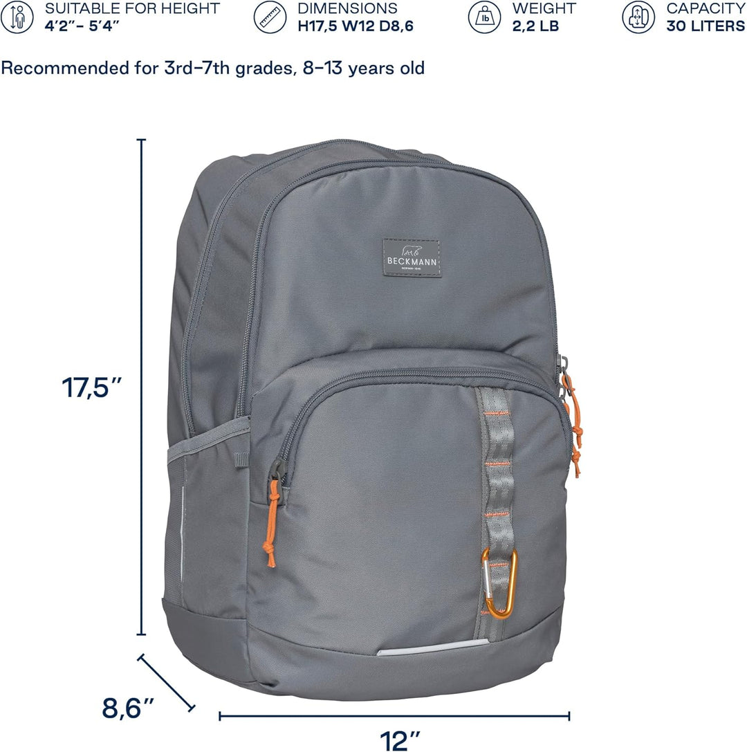 Beckmann Sport Junior Green Orange Schulrucksack, ergonomisch, mit Laptopfach