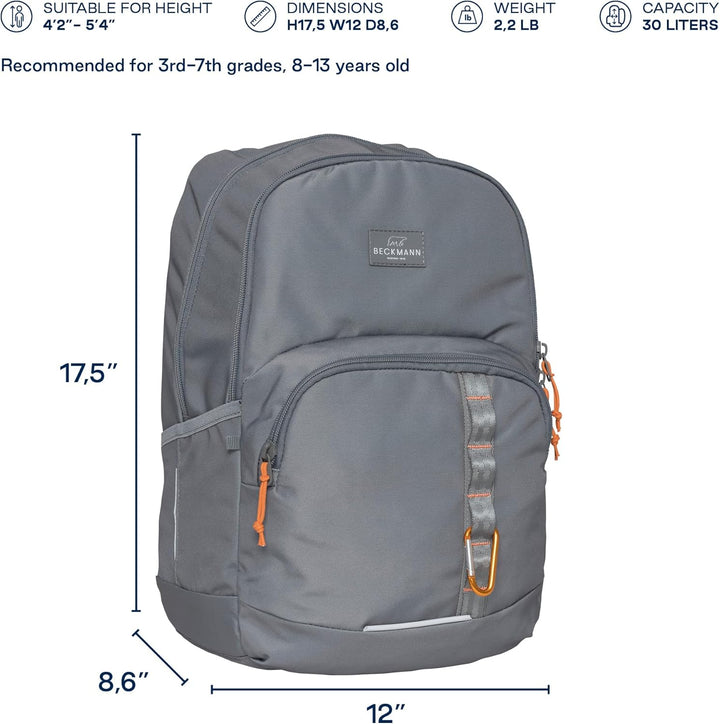 Beckmann Sport Junior Green Orange Schulrucksack, ergonomisch, mit Laptopfach