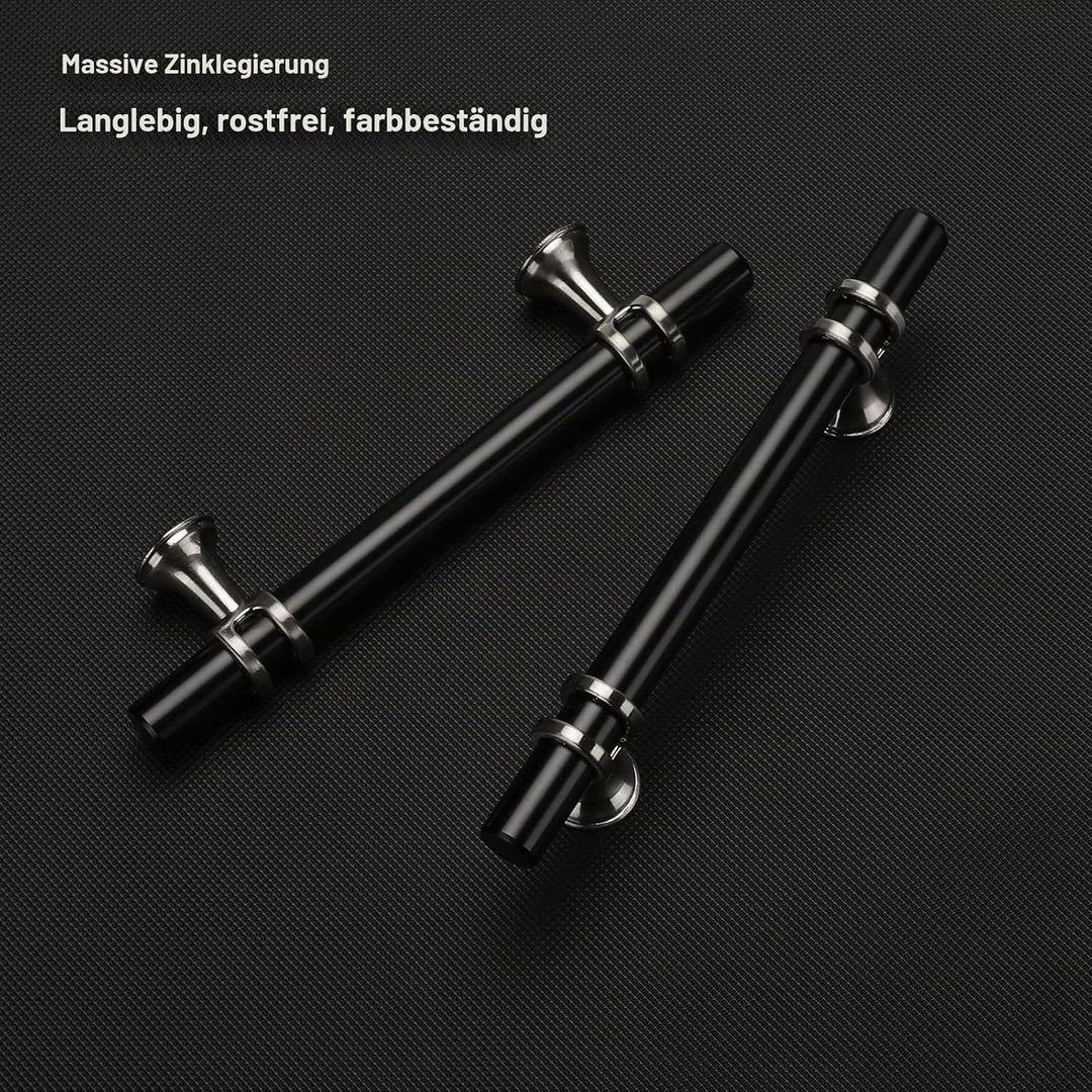 goldenwarm 10 Stück Küchengriffe Edelstahl Vintage Griffe Möbel Küche Küchengriffe Sliver&amp;Schwarz Mö