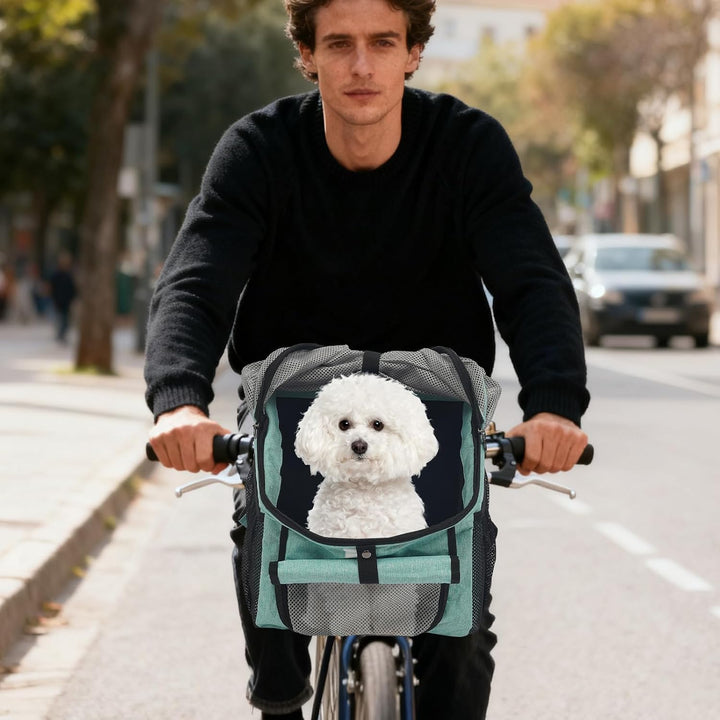 Faltbarer Hundefahrradkorb als Fahrradtasche 3-in-1 (Blau) Blue, Blue
