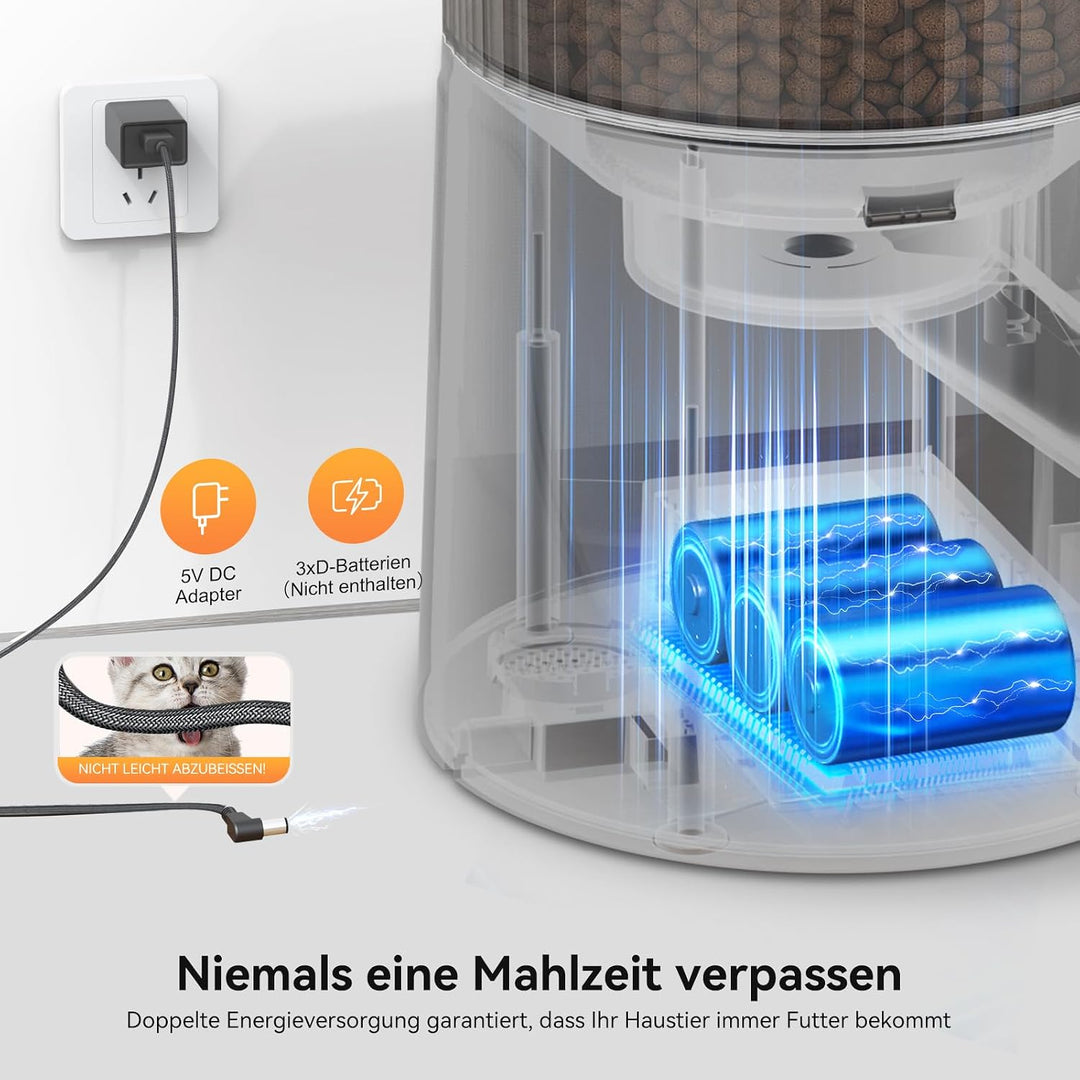IMIPAW Futterautomat Katze WiFi 2.4G: APP-Steuerung Trockenfutterspender für 2 Kleine Hunde und Katz
