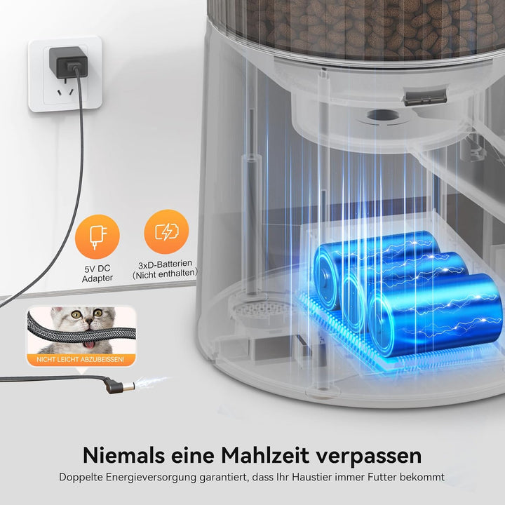 IMIPAW Futterautomat Katze WiFi 2.4G: APP-Steuerung Trockenfutterspender für 2 Kleine Hunde und Katz
