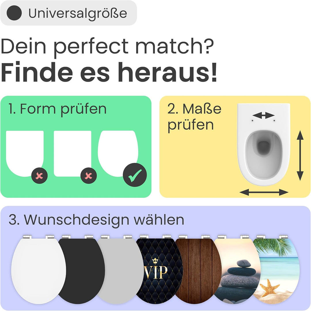 instmaier Gaia | WC Sitz mit Motiv | Dunkles Holz | MDF-Holz geprüft nachhaltig mit FSC-Zertifizieru
