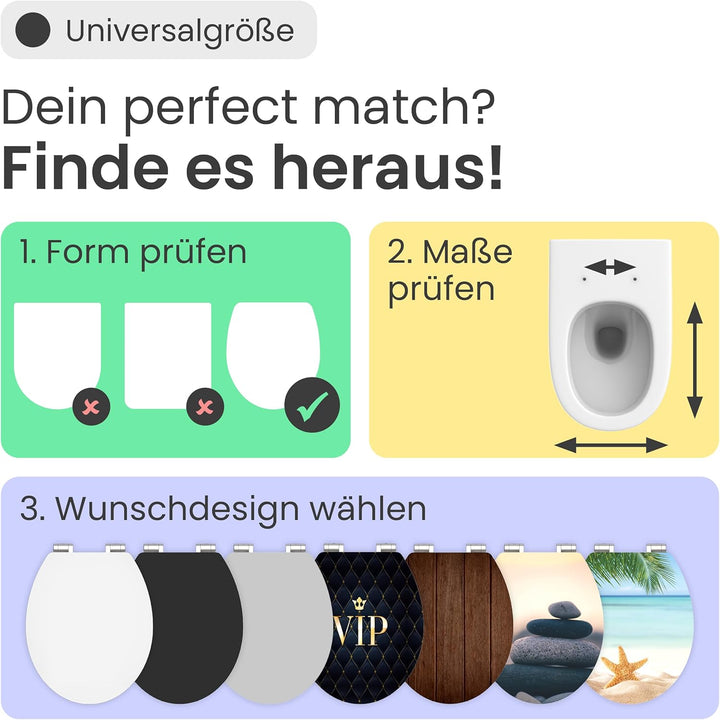 instmaier Gaia | WC Sitz mit Motiv | Dunkles Holz | MDF-Holz geprüft nachhaltig mit FSC-Zertifizieru