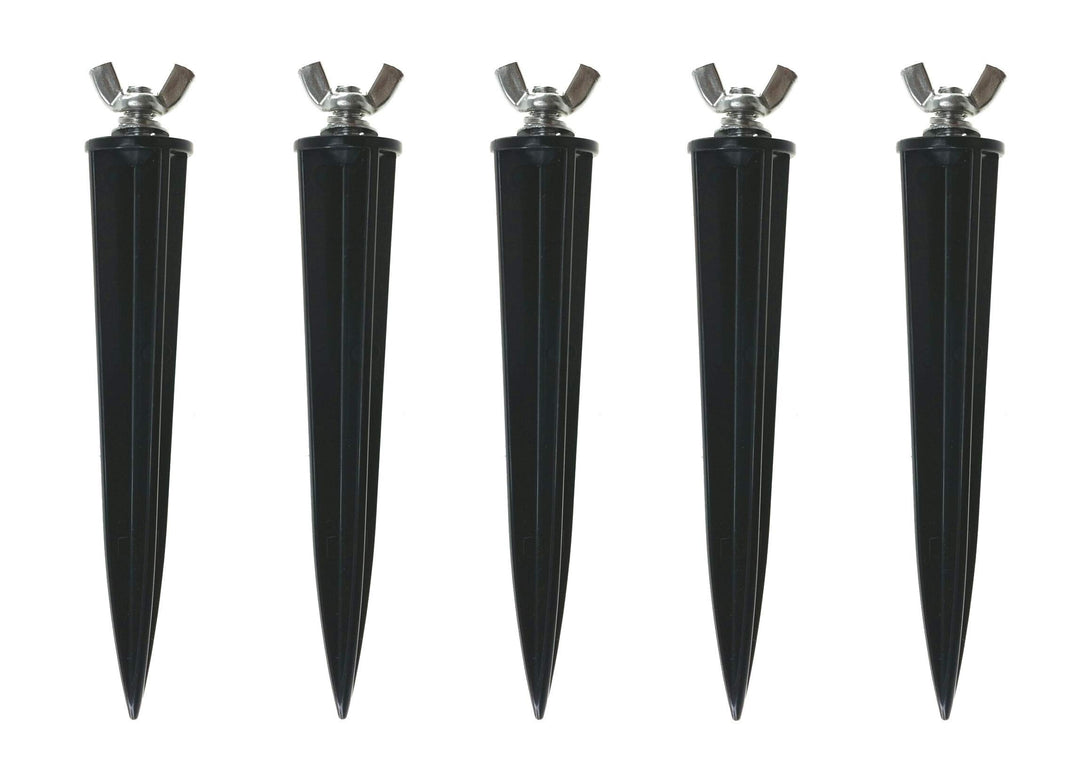 Trango 5er Pack GS5 Garten Erdspiess aus schwarzem Kunststoff, Lampenhalter, Spike Strahlerspiess, G