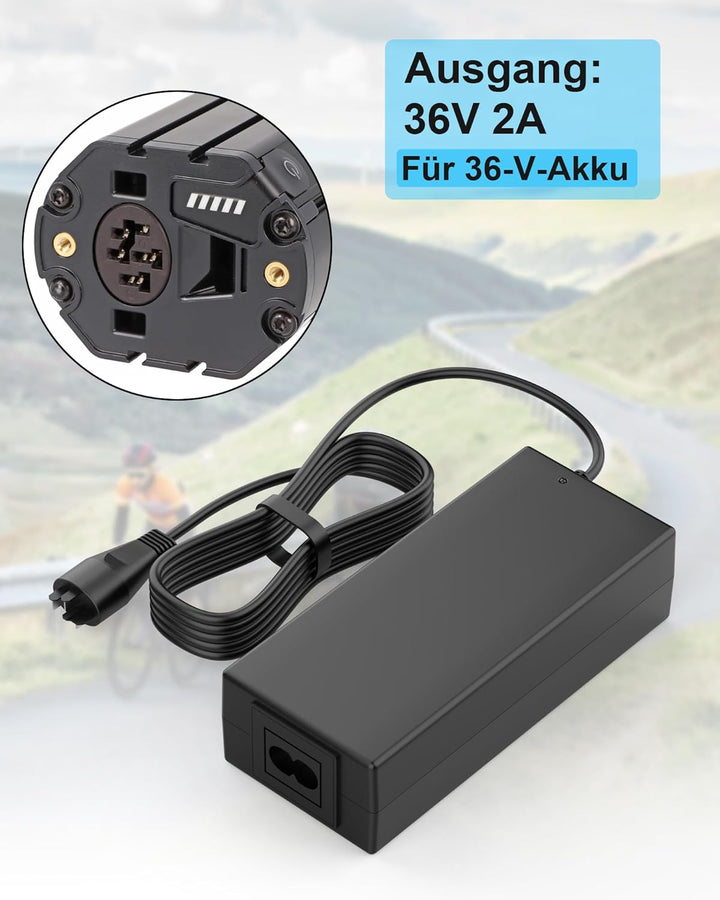 36V 2A 42V 2A Ladegerät für Bosch Active/Performance Line (0275007907) e-Bike Ladekabel