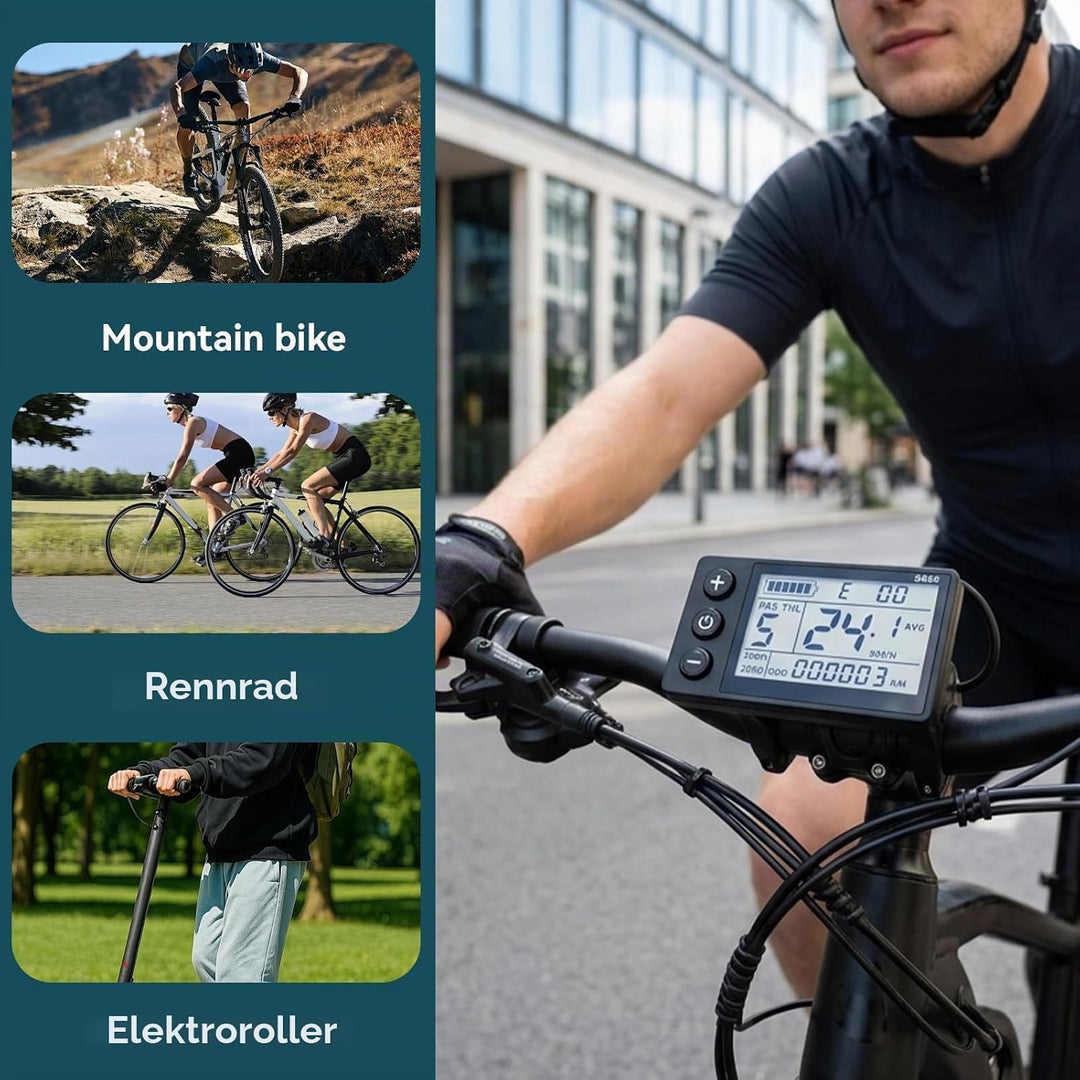 Elektrofahrrad-LCD-Display, Scooter-Umrüst-LCD-Panel-Teile mit wasserdichtem 6P-Anschluss für Elektr