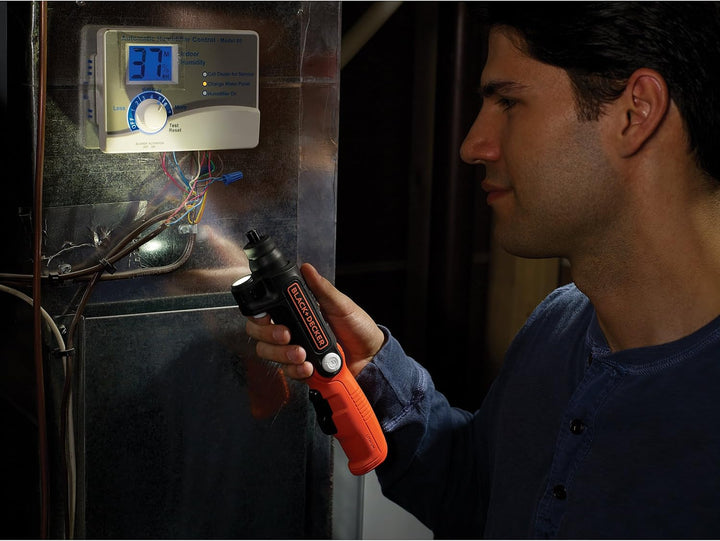 Black+Decker Pivot Akku-Schrauber BDCSFL20C (3,6 V, 1,5 Ah Li-Ion, 3-Positionen-Handgriff, für einge