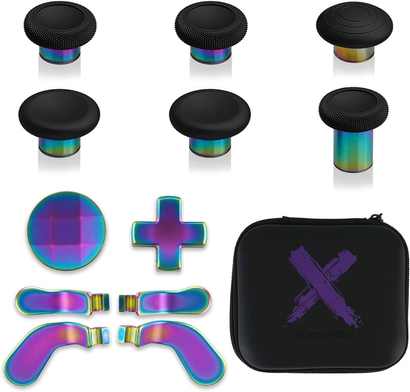 eXtremeRate 13 in 1 Metall Tasten Set für Xbox Elite Series 2 Controller, Megnetic Thumbsticks/D-Pad