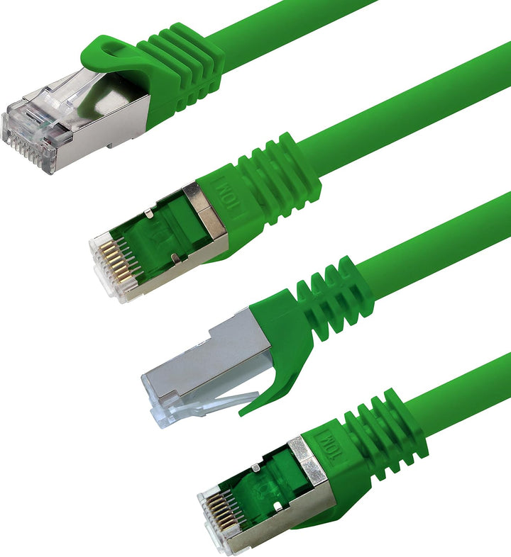 1aTTack.de 5m - grün - 5 Stück Cat7 Netzwerkkabel SFTP Patchkabel Lankabel Rohkabel 10GB/s - 500 Mhz